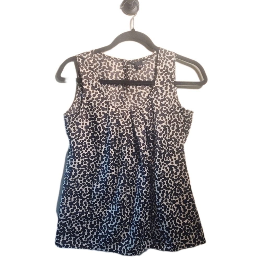 BANANA REPUBLIC Blouse Silky Sleeveless Tank Polka Print XS - Work Wear - EUC